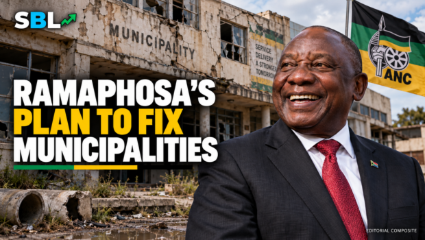 President Cyril Ramaphosa pictured in an editorial composite about municipal reform