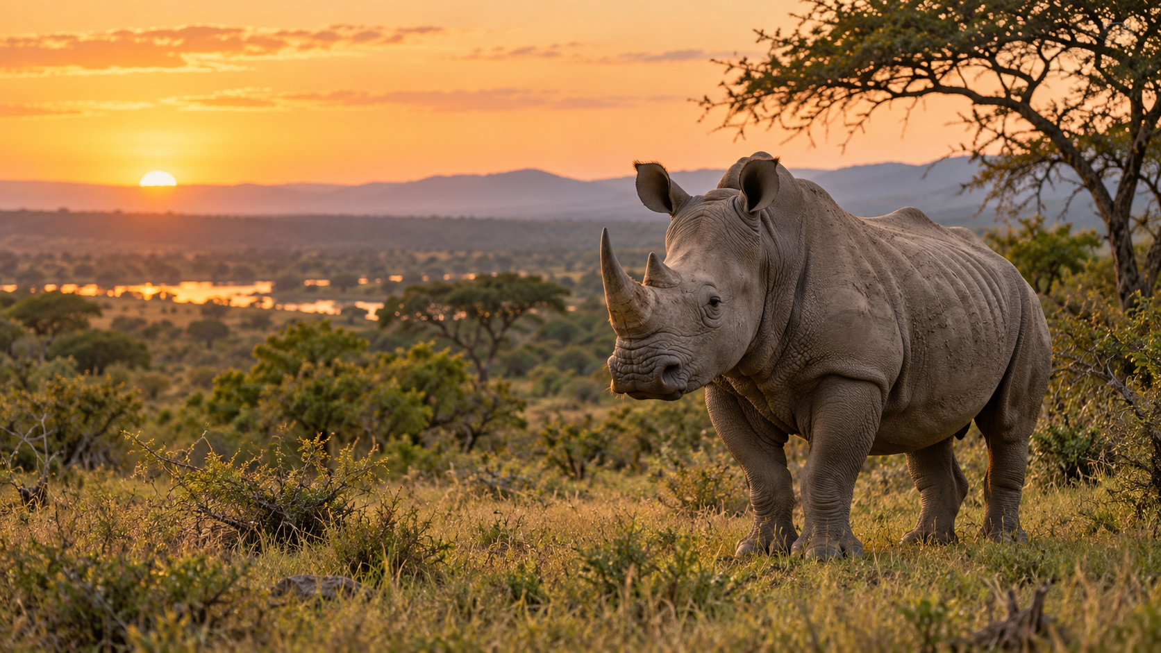 A white rhino in a protected Lowveld landscape