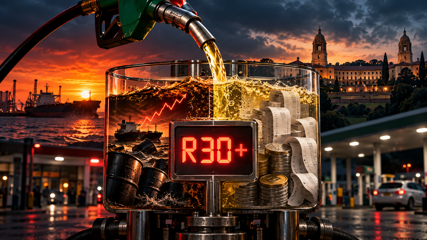 Petrol price above R30 split between global oil costs and South African government levies